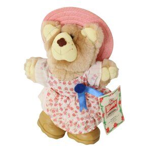 Wendys Hattie Furskin Happy Holiday Plush Bear Stuffed Animal Toy Vintage 1986
